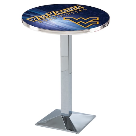 Holland Bar Stool Co 36" Chrome West Virginia Pub Table, 28" dia. Top L217C3628WestVA-D2